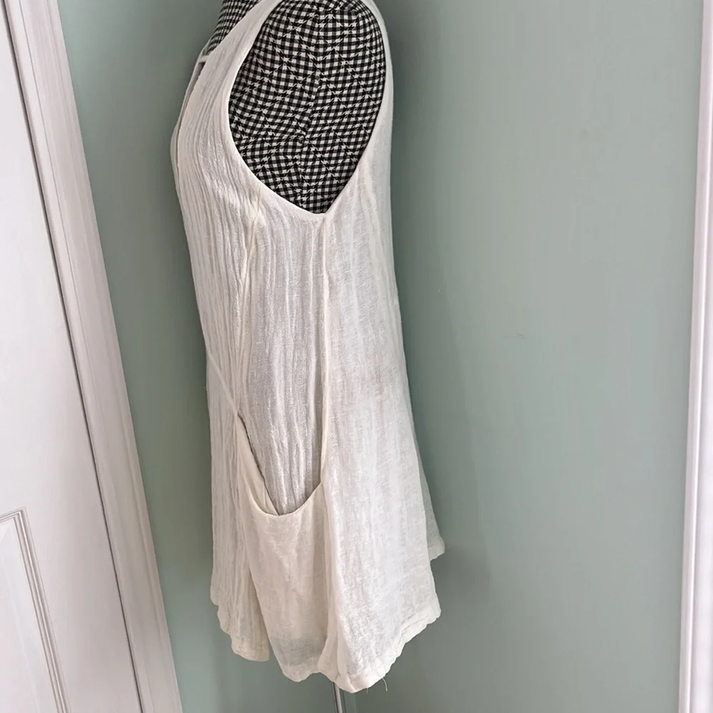 Free People Ivory Textured Mini Dress